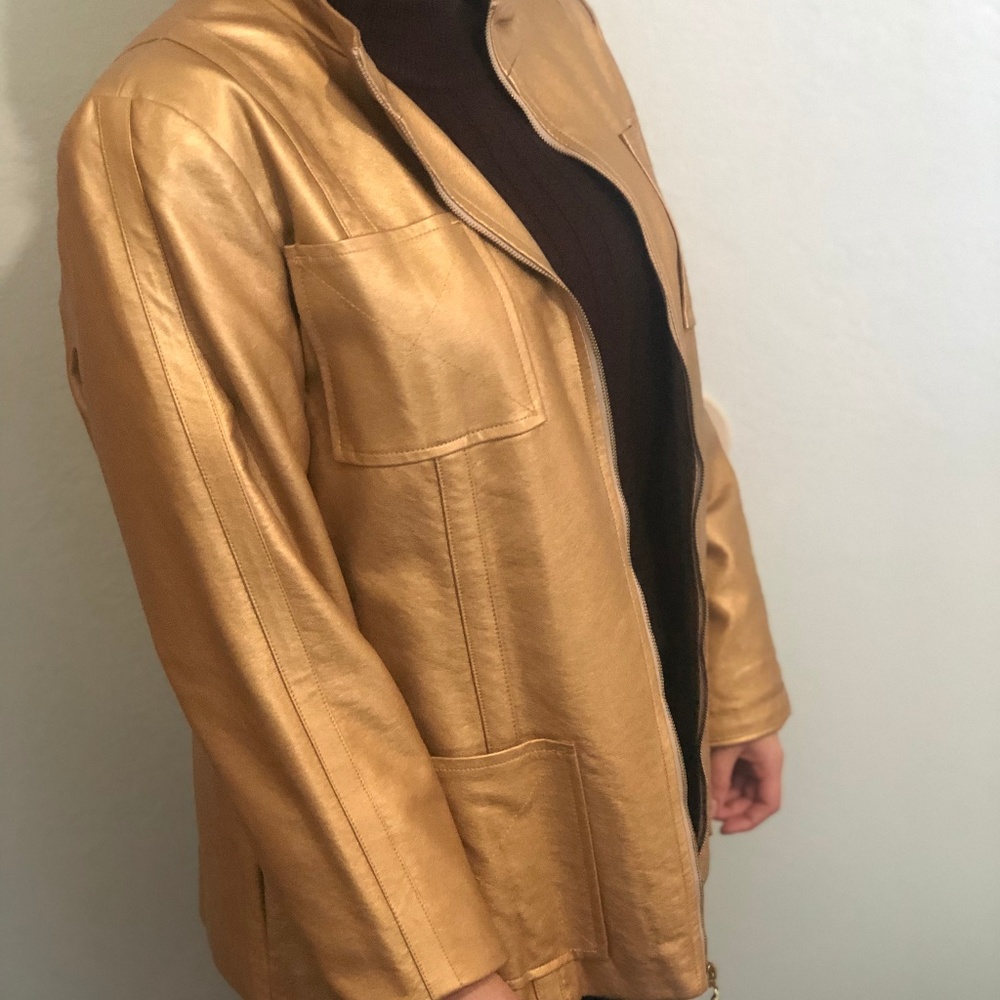 Marc Bouwer Faux Leather Gold Jacket